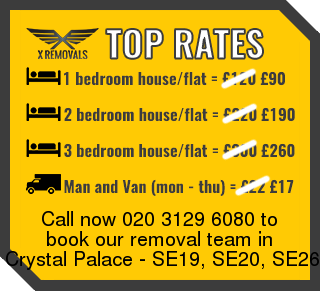 Removal rates forSE19, SE20, SE26 - Crystal Palace